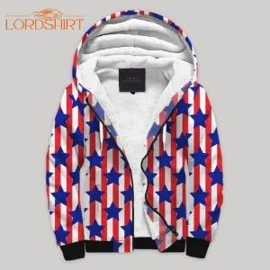 Patriotic Stars Blanket Fleece Zip Hoodie All Over Print