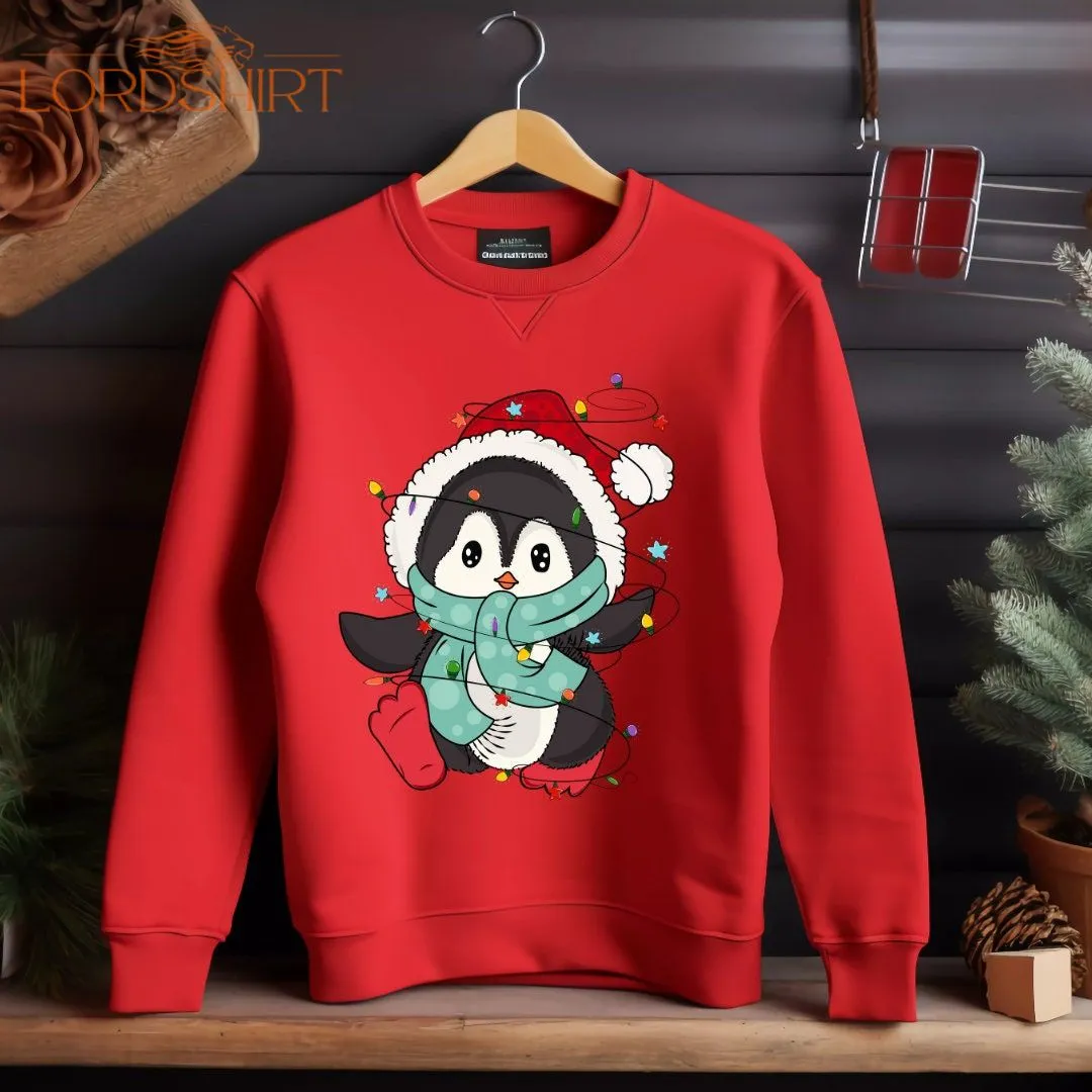 Penguin Christmas Sweatshirt Animal Crewneck Animal Lover