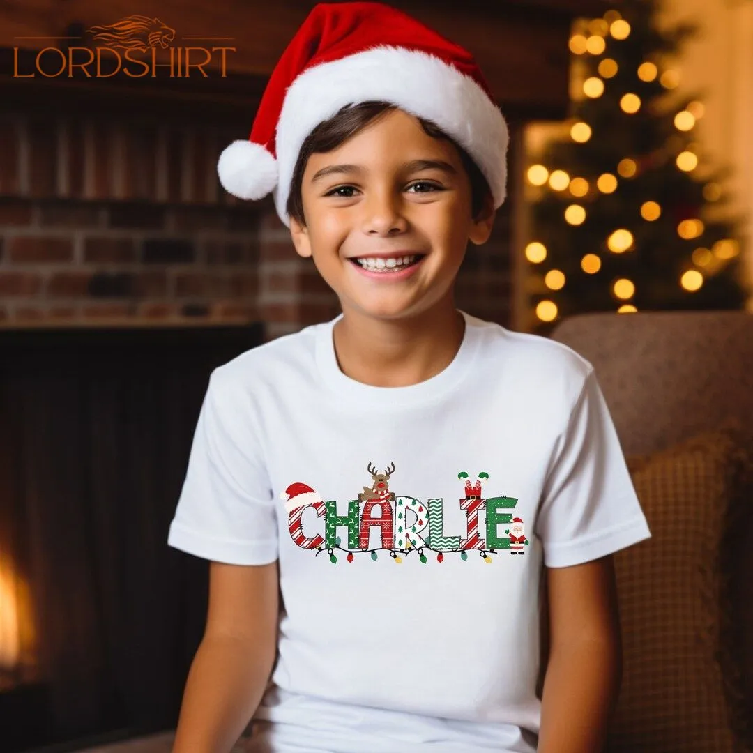 Personalized Christmas Name Shirt For Kids Custom Christmas