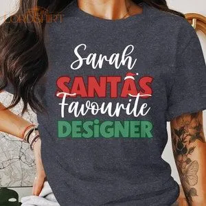 Personalized Designer Christmas Tshirt Custom Name Shirt