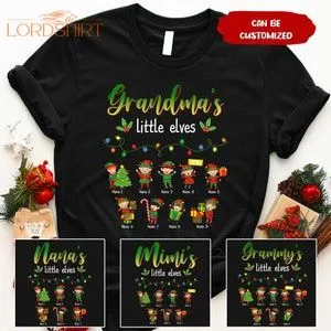 Personalized Grandma's Little Elves Shirt Christmas Nana