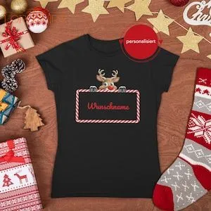 Personalized Reindeer T-shirts For Women Men Kids  Babies