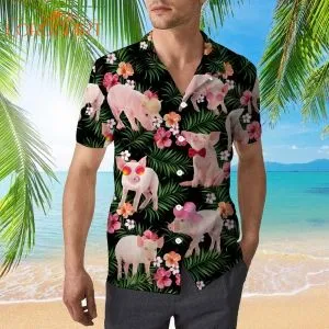 Pig Farm Where Pigs Home Is Tropical Hawaiian Shirt