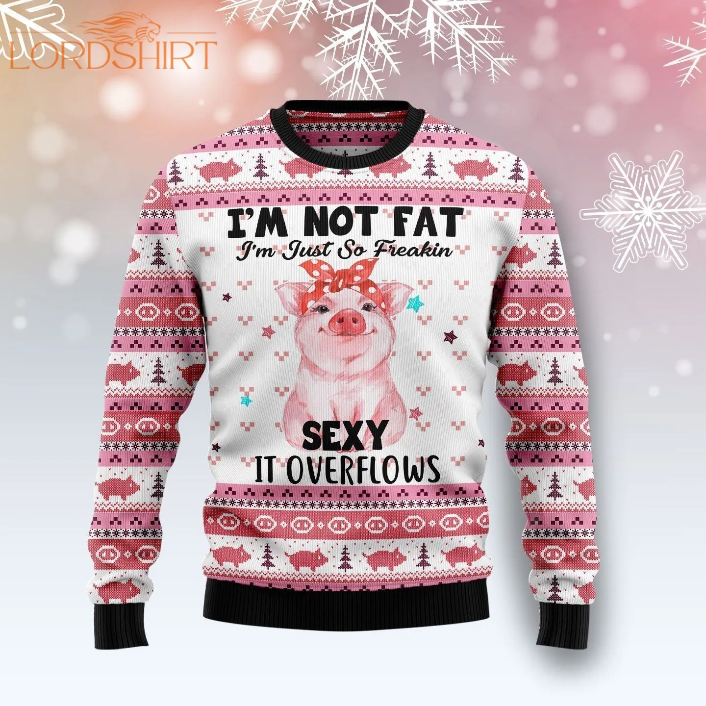 Pig Overflows Ugly Christmas Sweater