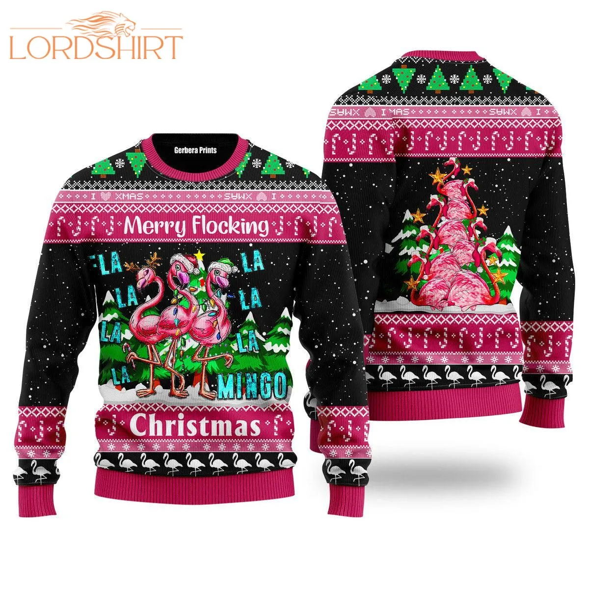 Pink Flamingo Christmas Ugly Christmas Sweater