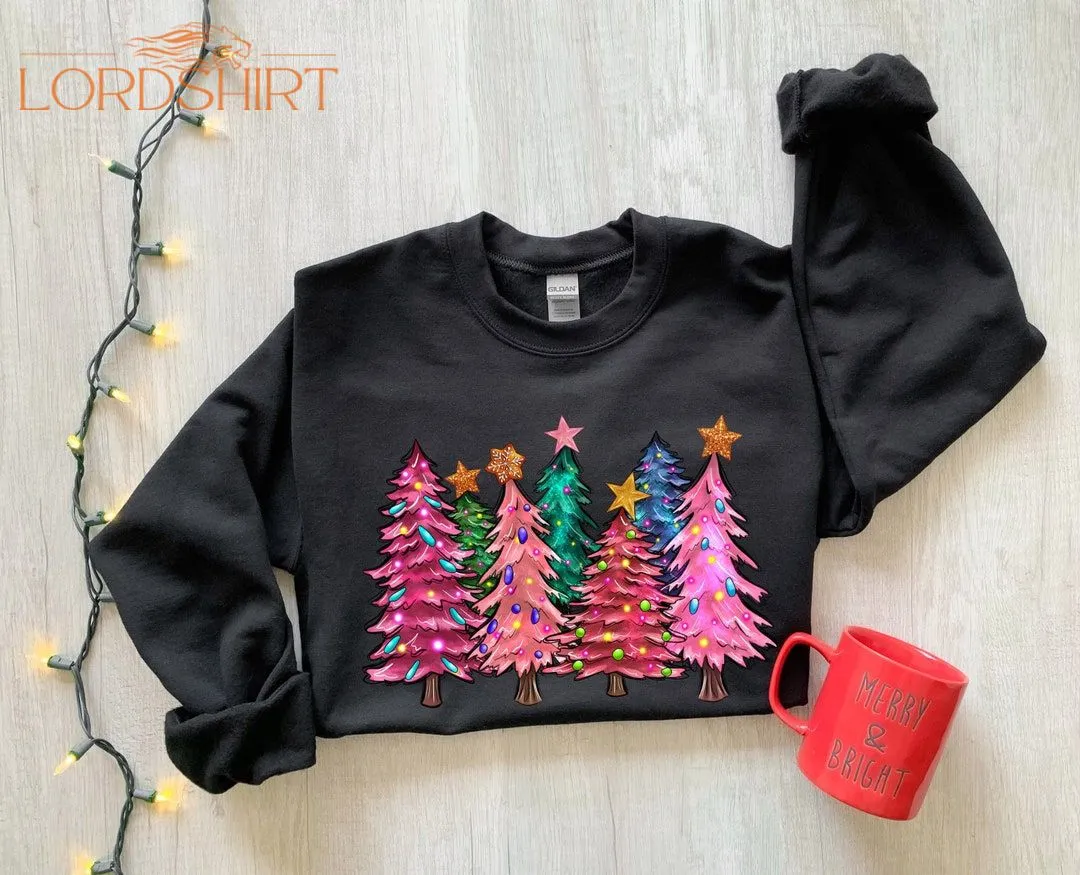 Pink Tree Christmas Sweater Christmas Sweater Christmas