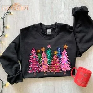 Pink Tree Christmas Sweater Christmas Sweater Christmas