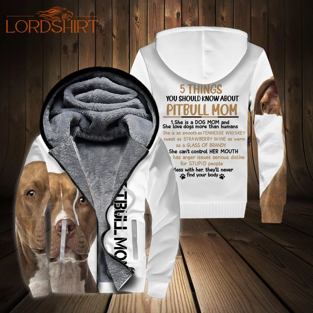 Pitbull Mom Fleece Zip Hoodie All Over Print