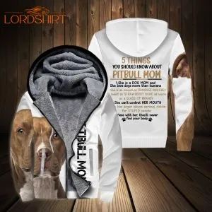 Pitbull Mom Fleece Zip Hoodie All Over Print