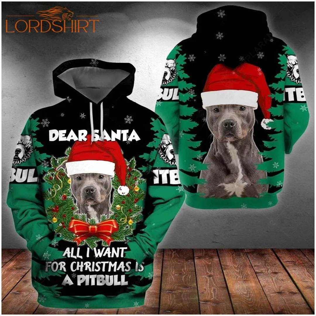 Pitbull Terrier Christmas 3d All Over Print