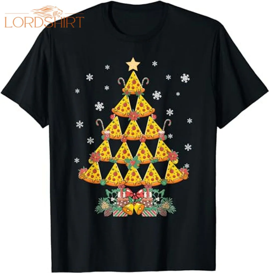 Pizza Christmas Tree Funny Pizza Christmas T-shirt