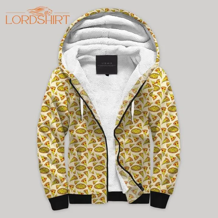 Pizza Pattern Blanket Fleece Zip Hoodie All Over Print