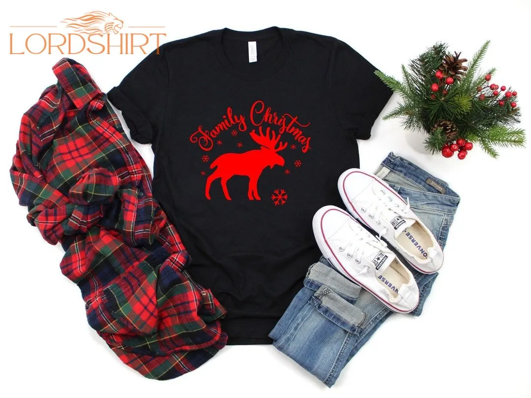 Plaid Moose Family Christmas Shirt Matching Shirts Gift