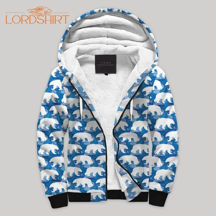 Polar Bear Blanket Fleece Zip Hoodie All Over Print