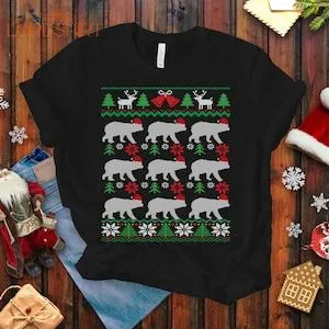 Polar Bears Ugly Christmas T-shirt For Men And Women Bear