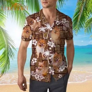 Pomeranian Tropical Dog Lover Hawaiian Shirt