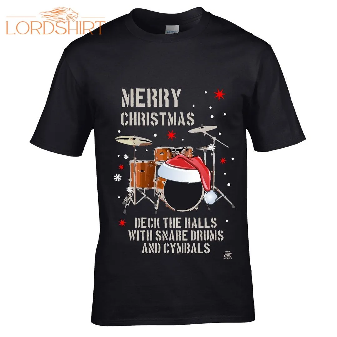 Premium Funny Merry Christmas Drum Kit Drummer Deck The Halls