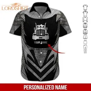 Proud Trucker Custom Name Hawaiian Shirt