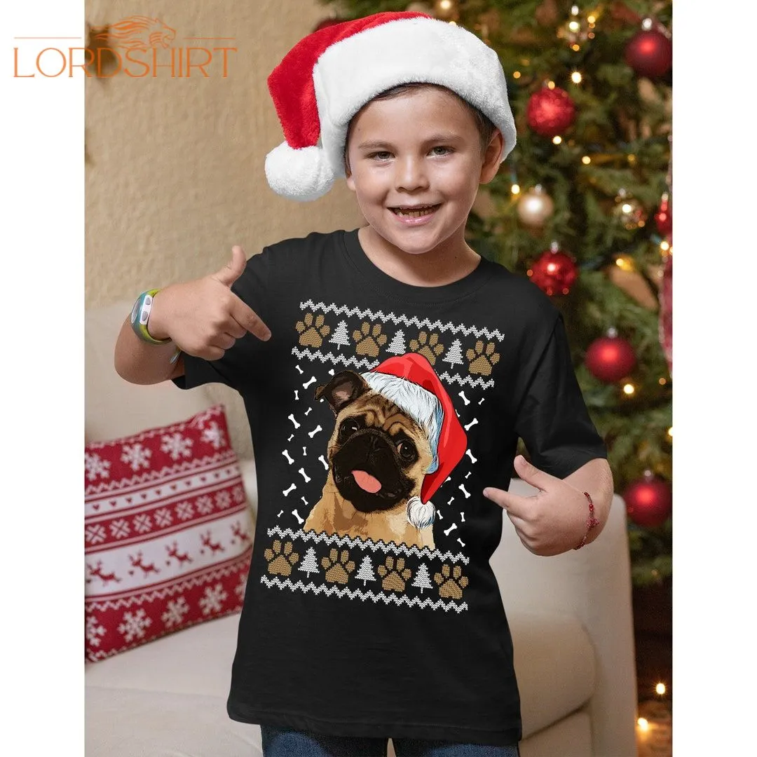 Pug Christmas Tshirt Pug T Shirt Mens Womens Kids Christmas