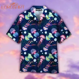 Rainbow Jellyfish Pattern Hawaiian Shirt