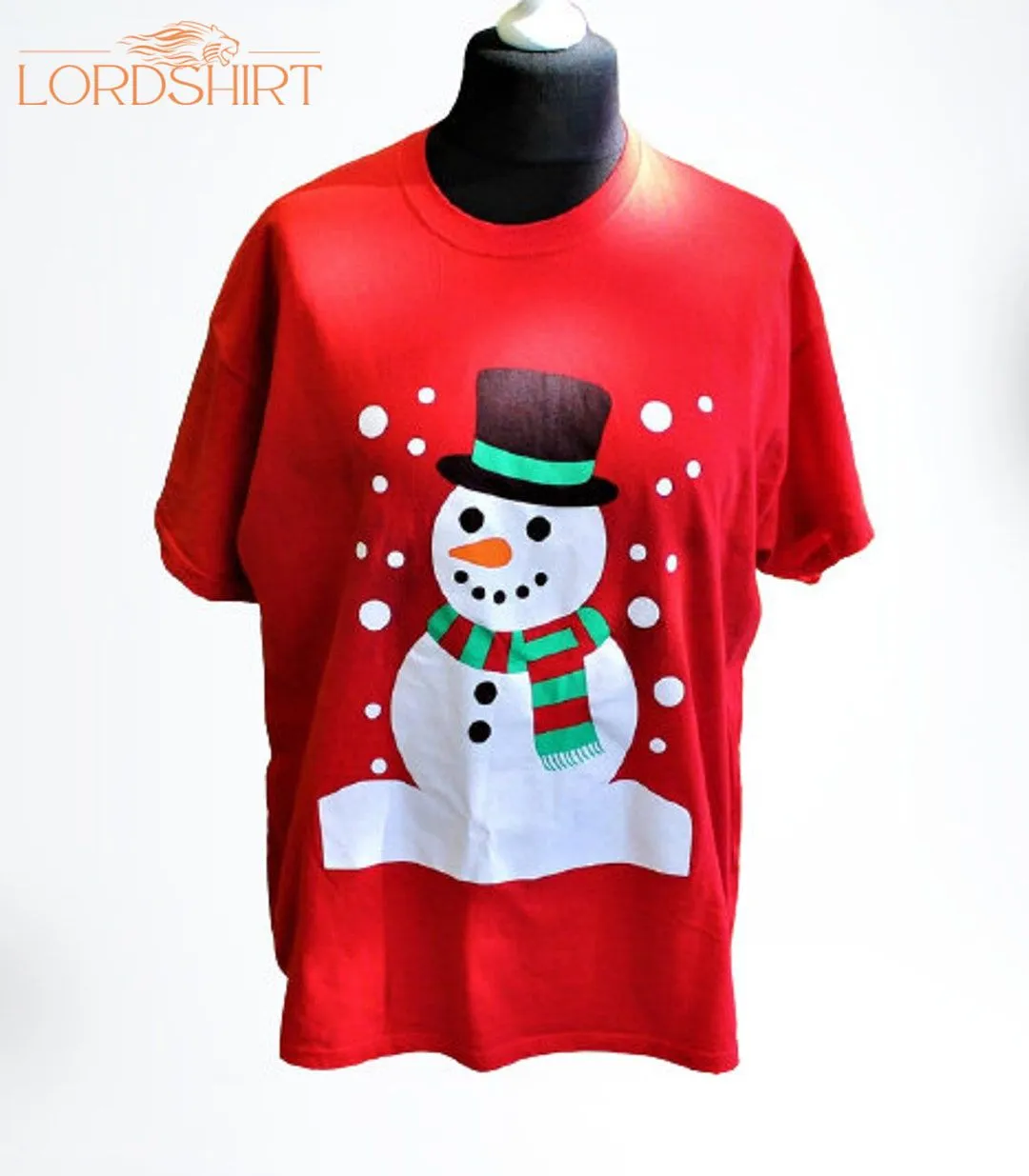 Red Christmas T Shirt Snowmen Vintage Tees Unisex Men Women