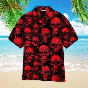 Red Horor Skull Halloween Hawaiian Shirt