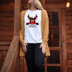 Rein Deer Christmas T-shirt Plaid Rein Deer Shirts Merry