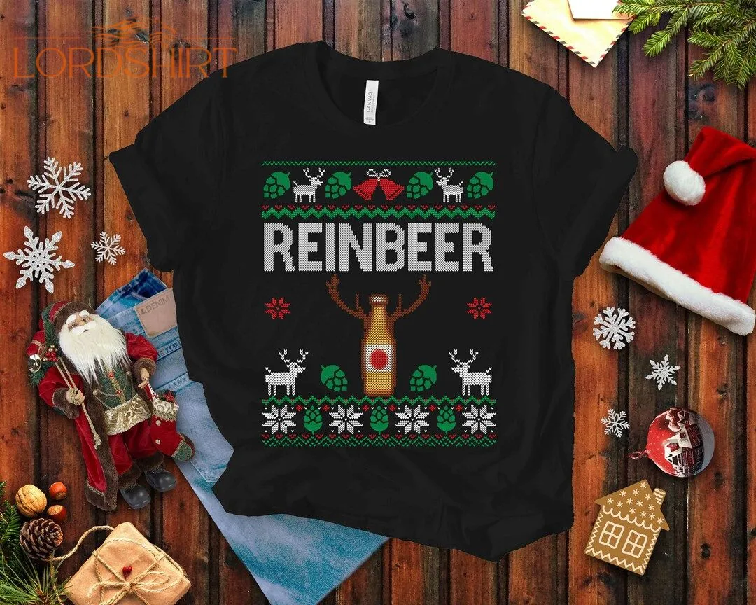 Reinbeer Ugly Christmas T-shirt Funny Beer Themed Drinking