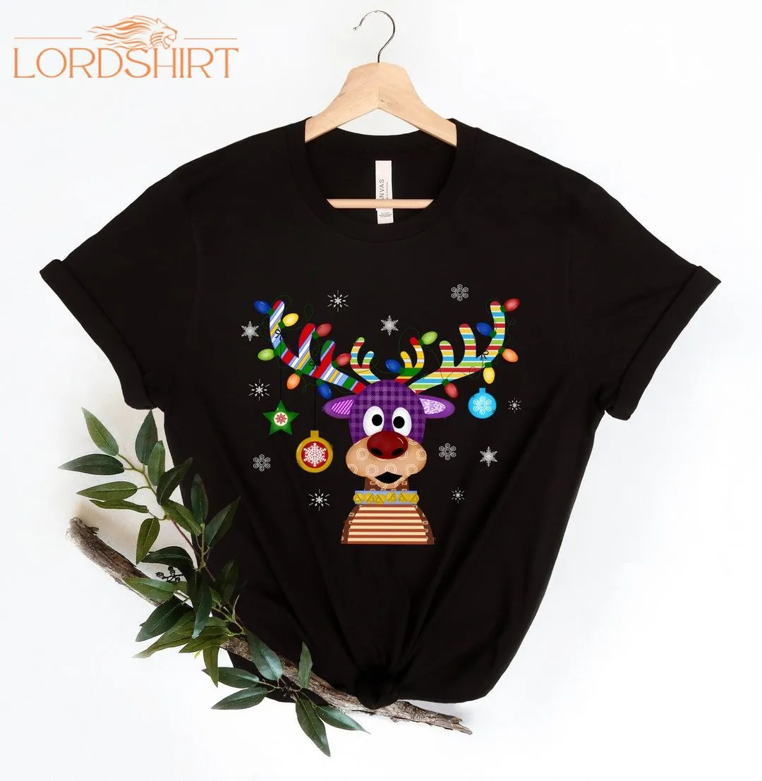 Reindeer Christmas Long Sleeves Shirt Christmas Lights