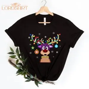 Reindeer Christmas Long Sleeves Shirt Christmas Lights