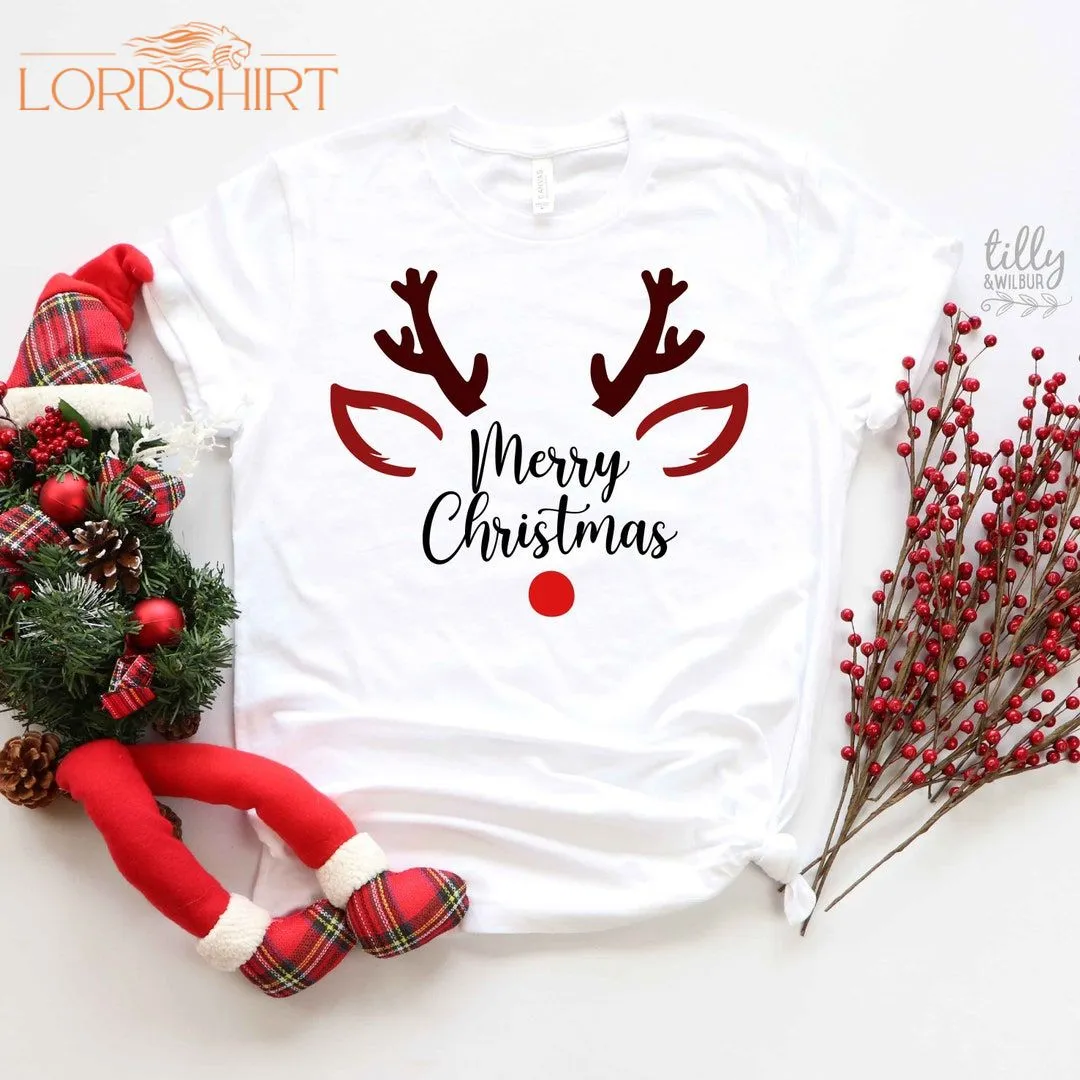 Reindeer Christmas T-shirt Matching Family Garments