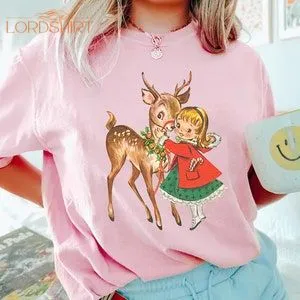 Reindeer Retro Christmas T-shirt Sweatshirt Retro Christmas