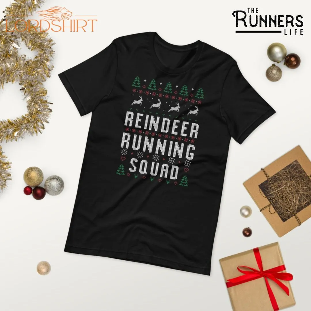 Reindeer Running Squad Ugly Christmas T-shirt Marathon Runner