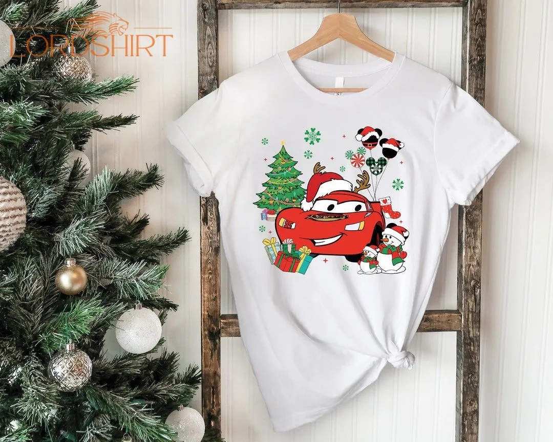 Retro Christmas Cars Shirt Lightning Mcqueen Christmas Shirt