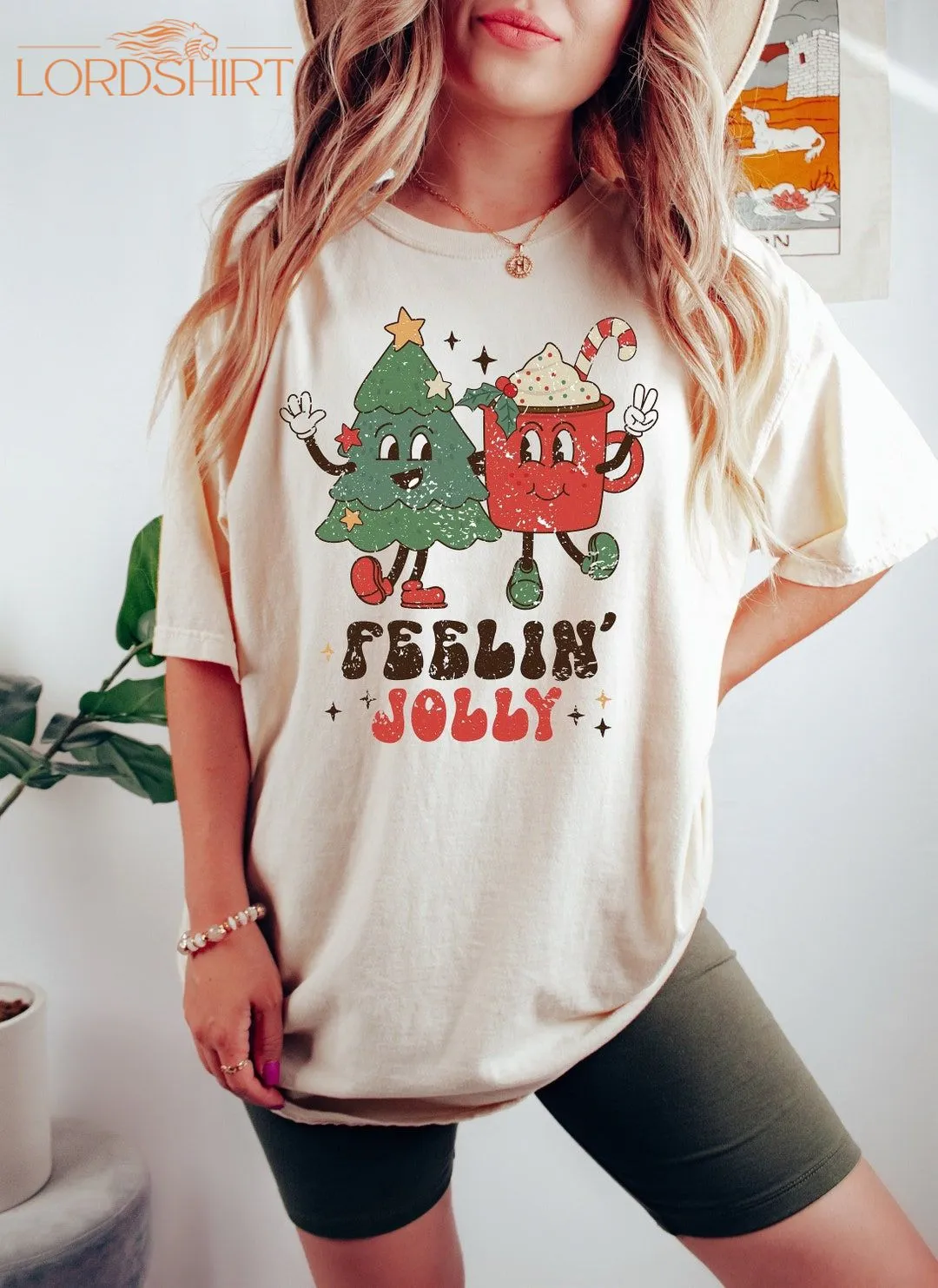 Retro Christmas Comfort Colors Shirt Feeling Jolly Christmas