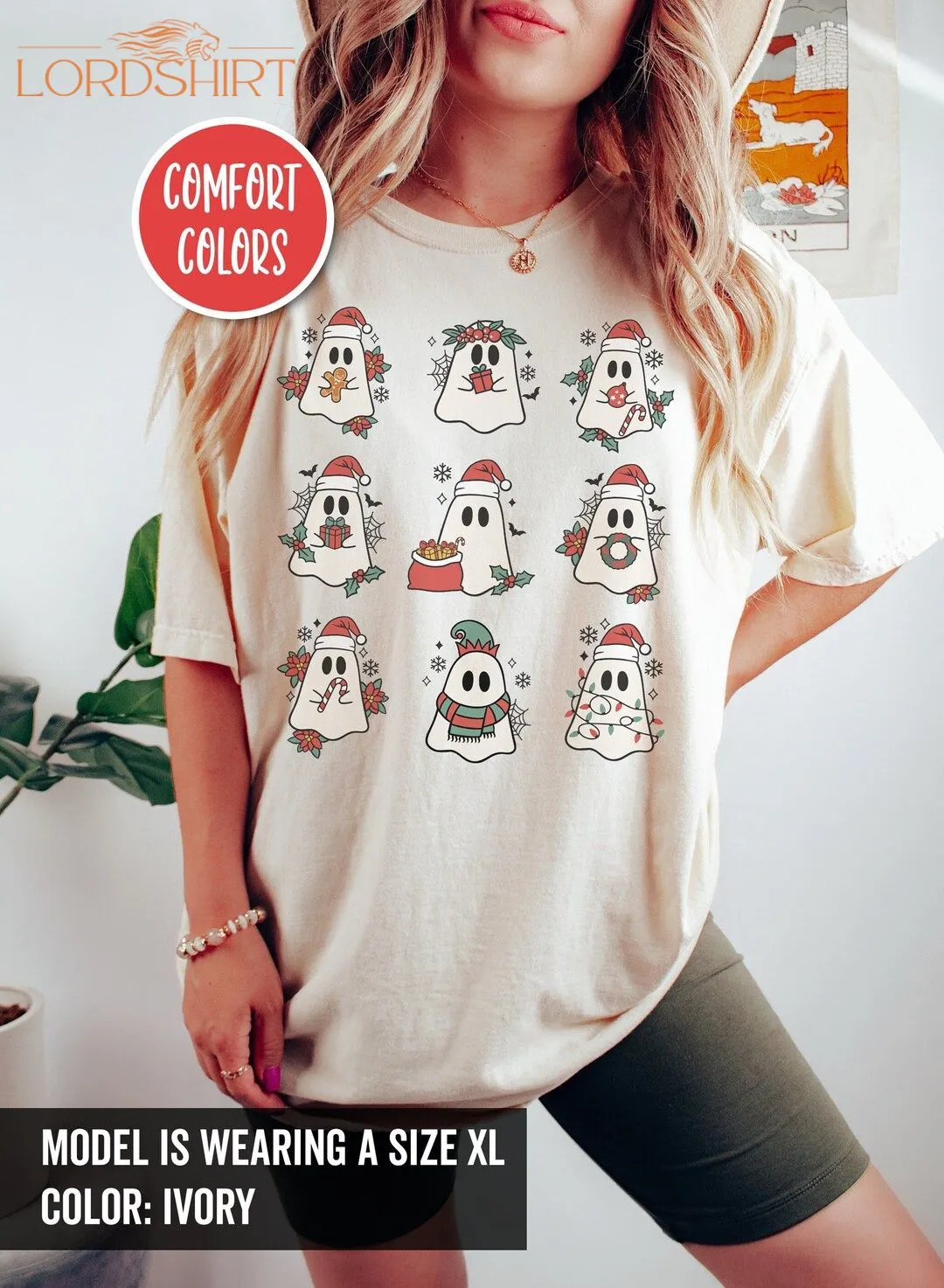 Retro Christmas Ghost Shirt Spooky Christmas Tshirt Halloween