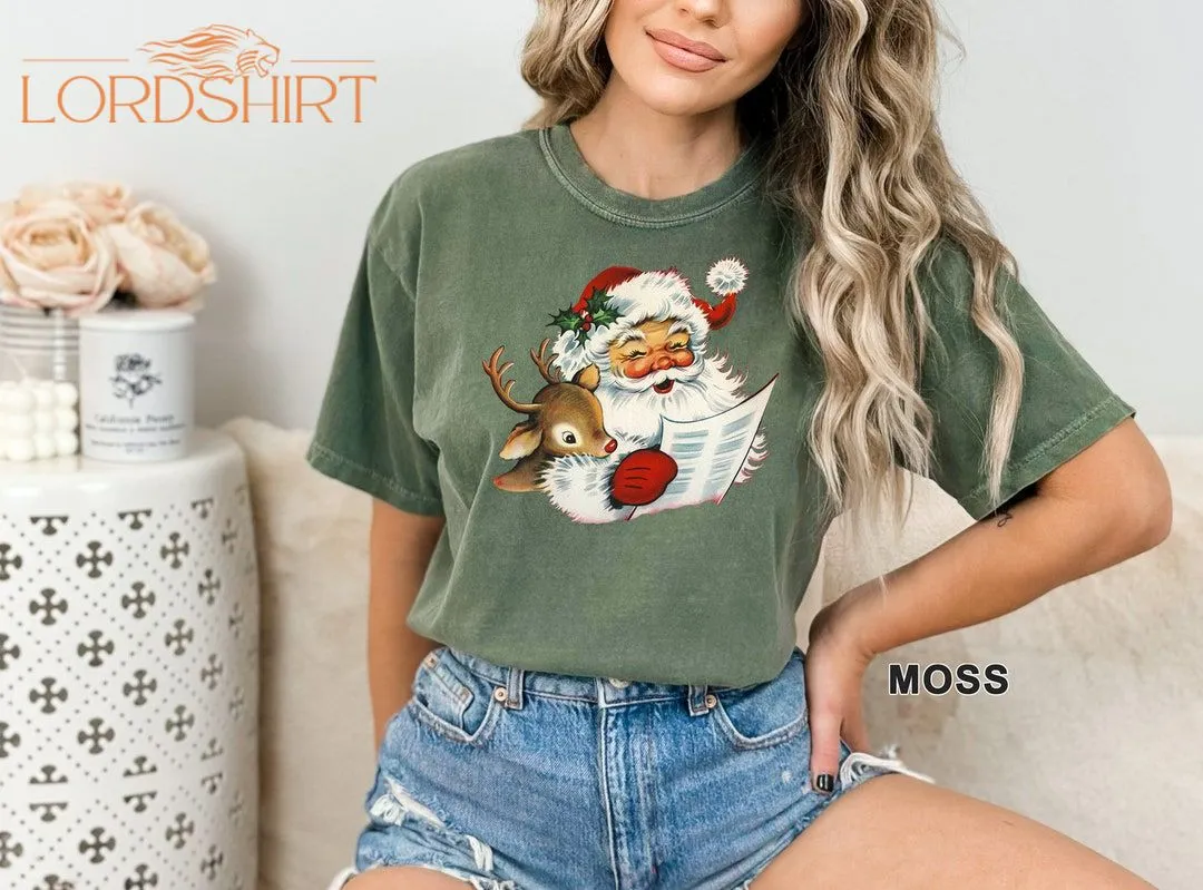 Retro Funny Santa Claus Shirt Christmas T-shirt Funny