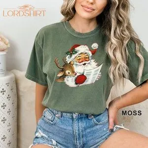 Retro Funny Santa Claus Shirt Christmas T-shirt Funny