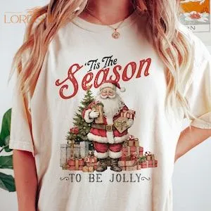 Retro Jolly Season Christmas T Shirt Womens Christmas