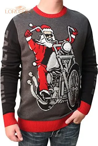 Ride Santa Motorcycle Ugly Christmas Sweater