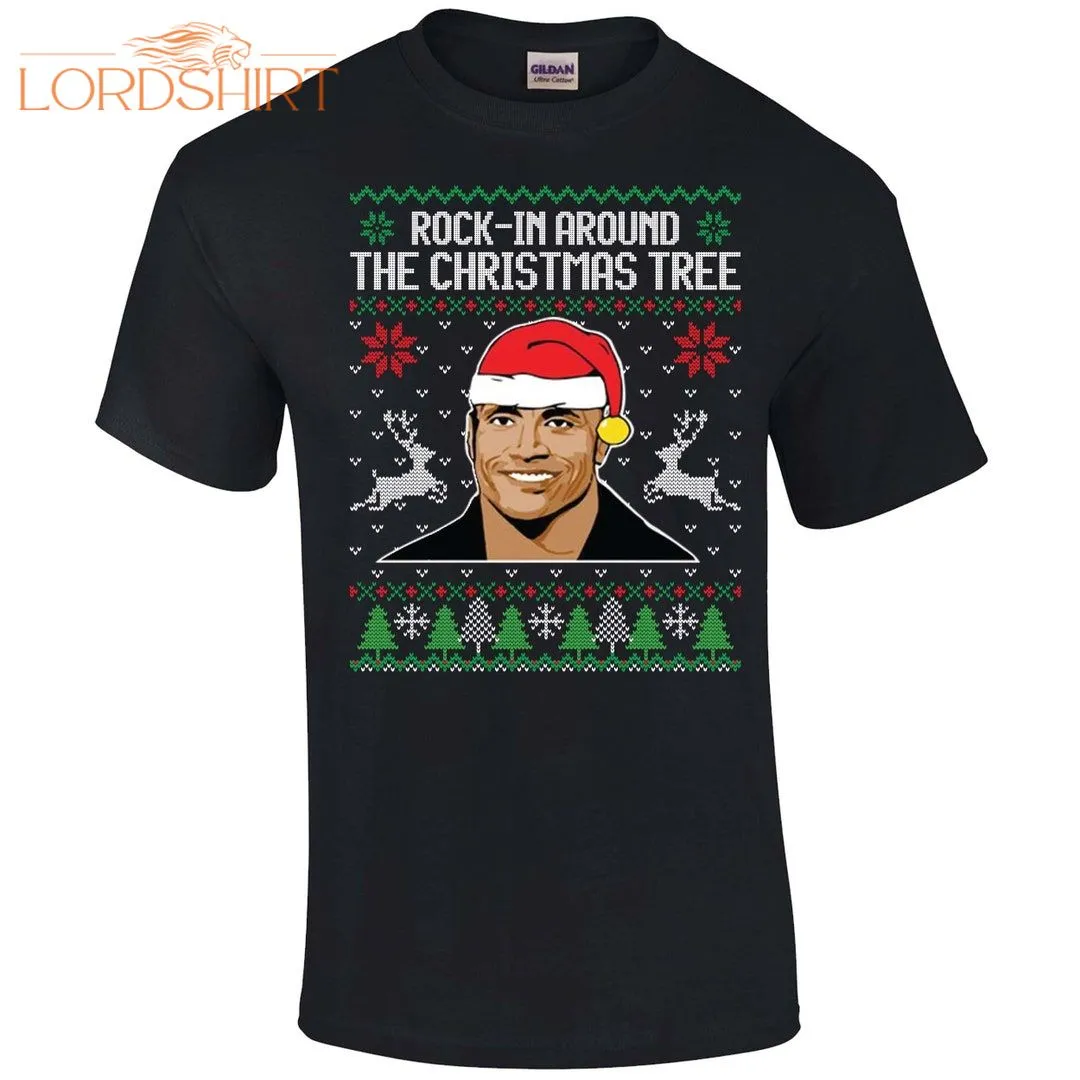 Rock-in Around The Christmas Tree T-shirt Unisex Xmas Tee