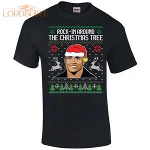 Rock-in Around The Christmas Tree T-shirt Unisex Xmas Tee