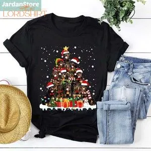 Rottweiler Christmas Tree Tee Santa Rottweiler Xmas Shirt