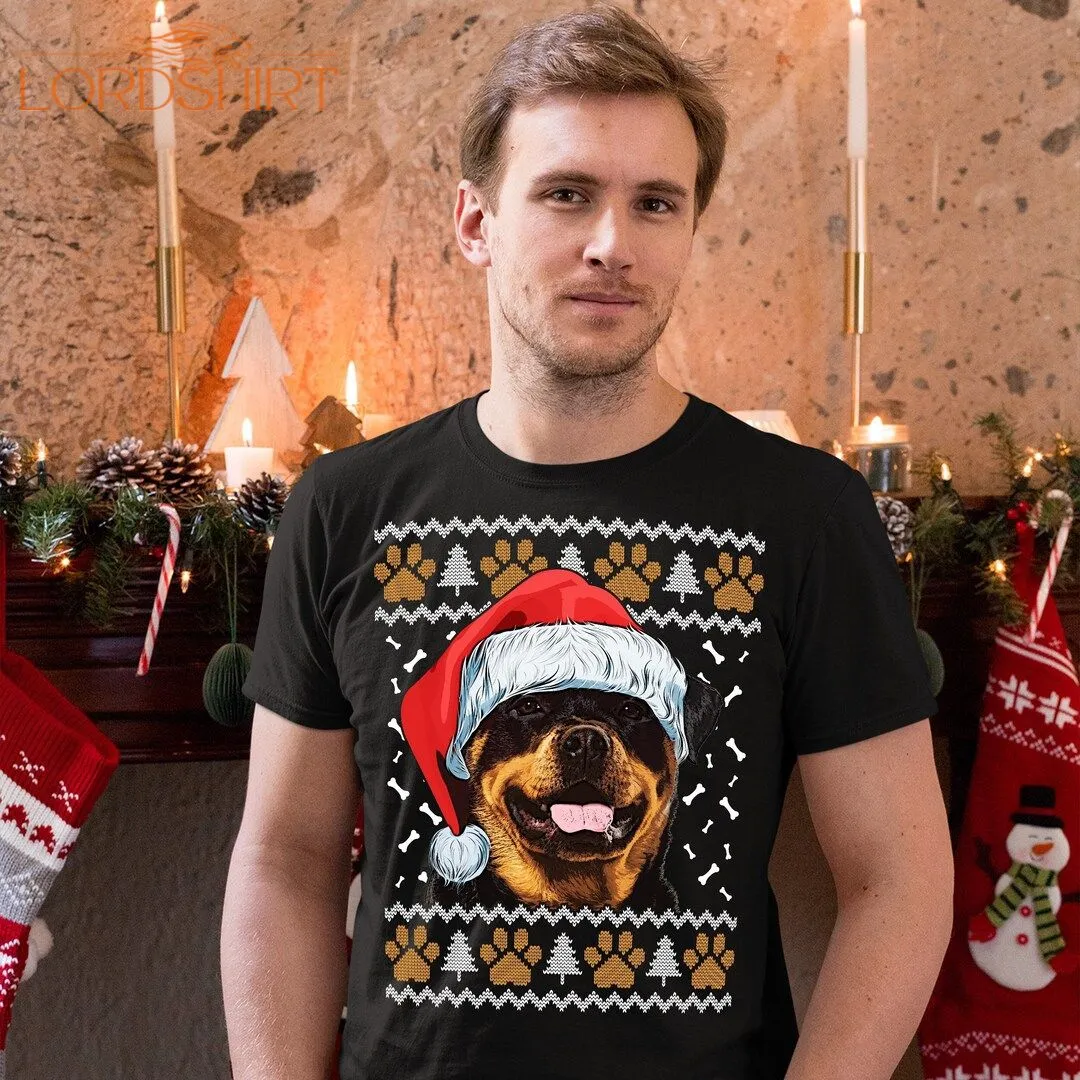 Rottweiler Christmas Tshirt Rottweiler T Shirt Mens Womens