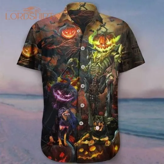 Rottweiler Dog Pumpkin King Hawaiian Shirt