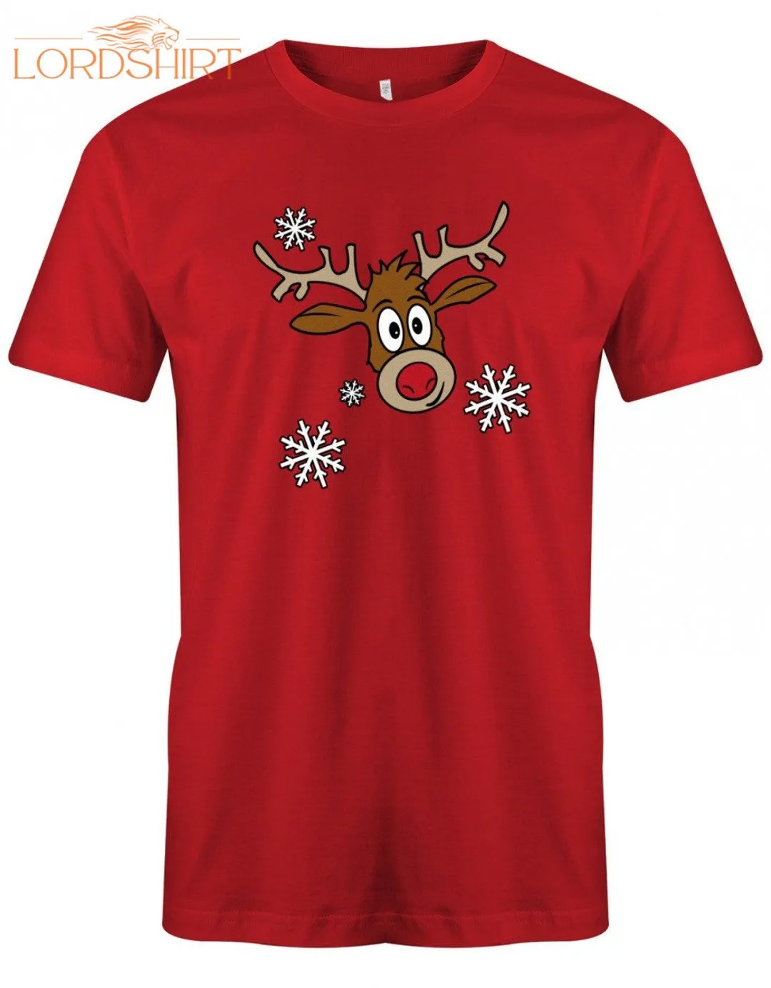 Rudolph Schneeflocken Weihnachten Herren T-shirt