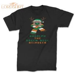 Rudolph The Green Nose Reindeer Football Christmas T Shirts