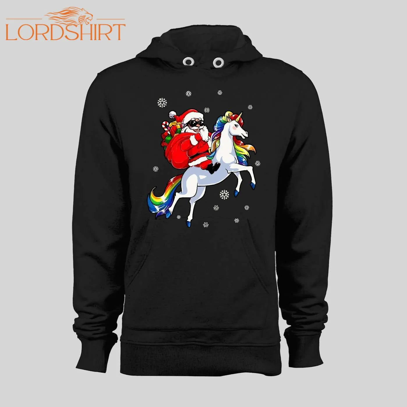 Santa Claus On A Unicorn High Quality Christmas Hoodie/ Sweatshirt