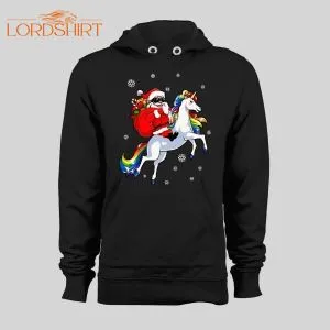 Santa Claus On A Unicorn High Quality Christmas Hoodie/ Sweatshirt