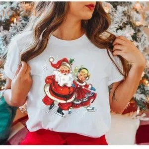 Santa Claus Shirt Vintage Christmas T Shirt Retro Holiday